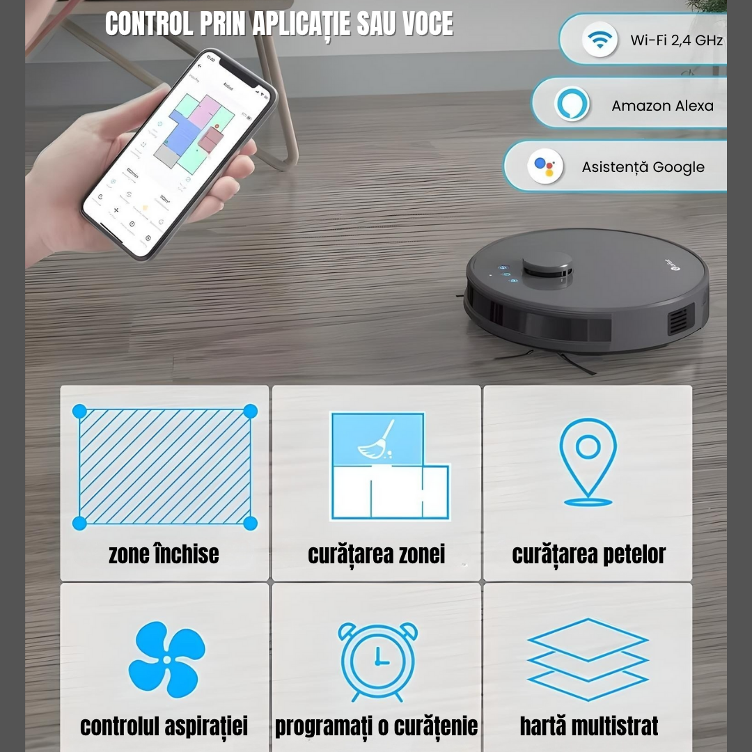 Aspirator robot inteligent 3 în 1 CleanPro™