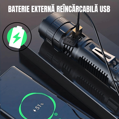 Kit Complet Lanternă Tactică cu Laser – TitanLux™