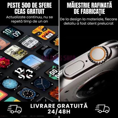 Smartwatch Ultra Pro cu +2 curele GRATUITE